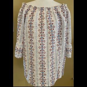 Boho Print Peasant Blouse.XL
